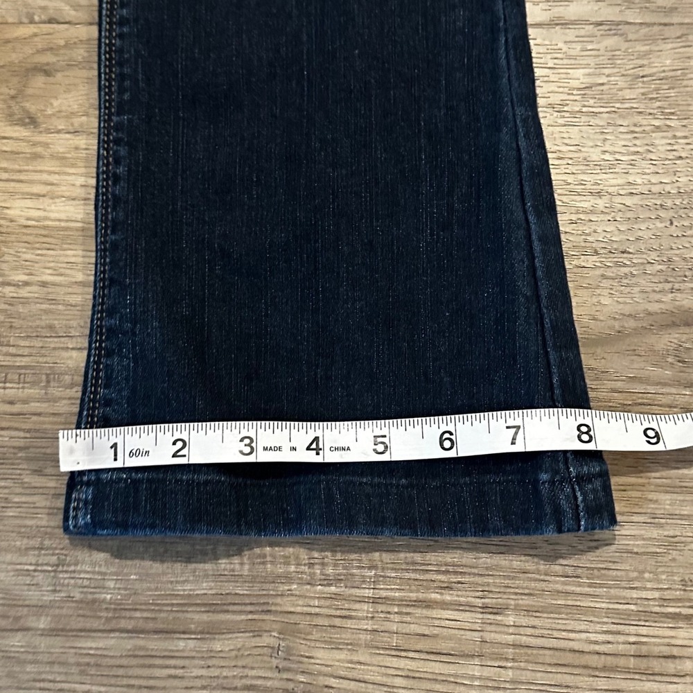 White House Black Market Skinny Flare Jeans Dark Indigo Wash Sz 4S Short Petite - Picture 6 of 10